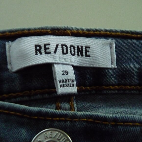 RE/DONE WOMEN 70S HIGH RISE STOVE PIPE MIDIUM WASH JEANS SIZE 29 NEW WITH TAGS - Picture 1 of 5